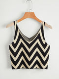 SHEIN EZwear Chevron Pattern Knit Top