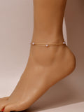 SHEIN Belle Faux Pearl Decor Layered Anklet SD