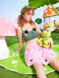 ROMWE Kawaii Summer Crochet Beach Holiday Frog Design Knit Top SD