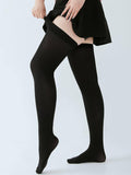 1pair  120D Plus Size Solid Casual Over The Knee Socks