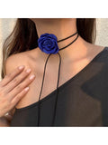 1pc Big Rose Flower Choker Necklace SD