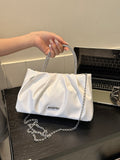 Pleated Clutch Bag With Chain Handle SD