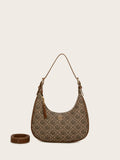 1pc Retro-Style PU Shoulder Bag With Irregular Patterns, Lightweight And Adjustable