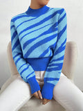 SHEIN LUNE Color Block Mock Neck Sweater