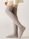 1 Pair Coral Fleece Women's Thigh High Socks