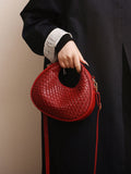 1pc Plain Pu Leather Moon-Shaped Bag With Zipper Closure, Vintage, Fashionable, Bag