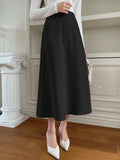 DAZY Solid Color A-Line Elegant Skirt SD