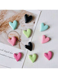 5/10pcs Heart-Shaped Fridge Magnet, Creative Cute Morandi Color Heart-Shaped Fridge Magnet, Photo Message Fixed Magnetic Sticker, Home Decoration