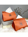 2pcs PU Leather Tissue Box Holder,Rectangular Tissue Facial Paper Cover Case