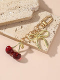 1pc Cherry Bow Knot Metal Keychain SD
