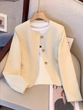 SHEIN Solid Color Minimalist Casual Long Sleeve Button Jacket SD