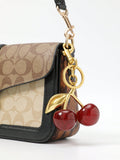 1pc Cherry Shaped Crystal Pendant, New Large Cherry Pendant With Keychain Clip,For Women Wallet And Bags