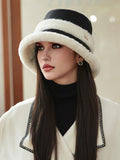 1pc Fleece Patchwork Bucket Hat SD