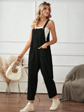 SHEIN Essnce Solid Pocket Patched Overall Jumpsuit Without Cami Top SD