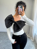 SHEIN Casual Long Sleeve T-Shirt With Bow Design SD