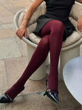 1 Pair Solid Color Velvet Leggings