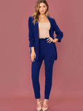 Unity Shawl Collar Gathered Sleeve Blazer and Paperbag Waist Pants Set