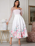 Boxy Pleated Floral Jacquard Skirt