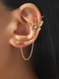 1pc Chain Decor Butterfly Charm Earring