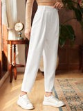 Fold Pleated Solid Cord Pants