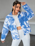 Tie Dye Mock Neck Teddy Coat SD