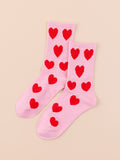 Heart Print Crew Socks