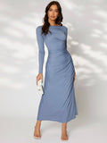 Modely Solid Ruched Side Dress