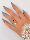 Two Tone Geometric Decor Ring SD