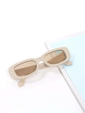 1pair Square Frame Tinted Lens Fashion Glasses