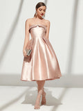 Belle Fold Pleated Detail Tube Bridesmaid Dress