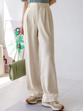 Dazy-Less Plicated Detail Straight Leg Pants