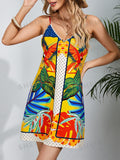 SHEIN VCAY Parrot & Tropical Print Cami Dress SD