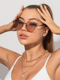 Geometric Frame Sunglasses