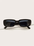 1pair Acrylic Frame Black Fashion Glasses