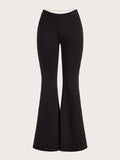 Solid Flare Leg Pants