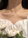 Faux Pearl Decor Layered Necklace