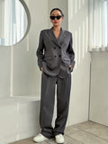 DAZY Double Breasted Flap Detail Blazer & Suit Pants