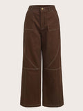 Gorpcore Top-stitching Slant Pocket Pants