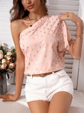 Gold Dot Print One Shoulder Blouse SD