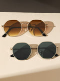 2pairs Geometric Frame Sunglasses