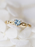 Cubic Zirconia Heart Decor Ring Gorgeous Heart Shaped Diamond Embellished Ring