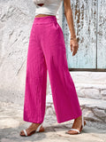 Solid Wide Leg Pants