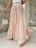 High Waist Pleated Maxi Skirt