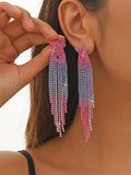 Fashion Long Tassel Crystal Earring For Women 1 Pair SD