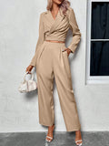 Unity Lapel Neck Crop Blazer & Slant Pocket Pants