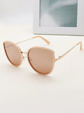 1pair Women Geometric Frame Fashionable Sunglasses For Daily Life