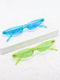 2pairs Women Cat Eye Frame Glitter Fashion Sunglasses For Summer