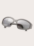 1pair Women Geometric Frame Fashionable Sunglasses For Daily Decoration