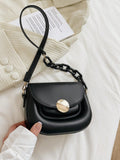 Mini Saddle Bag Black Metal Decor Flap For Work SD