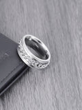 Stress Relief Anti-anxiety Stainless Steel Ring, Trendy Rotating Chain Titanium Steel Men's Ring, European and American Fashionable Index Finger Ring